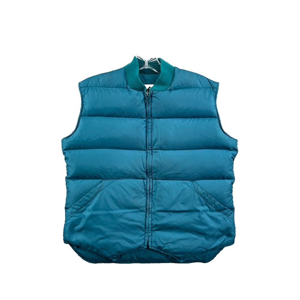 REI Goose Down Puffer Vest Womens 12 Teal Blue Full Zip Insulated Outdoor Winter